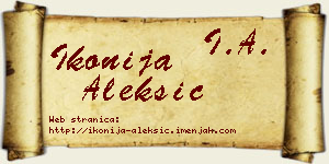 Ikonija Aleksić vizit kartica